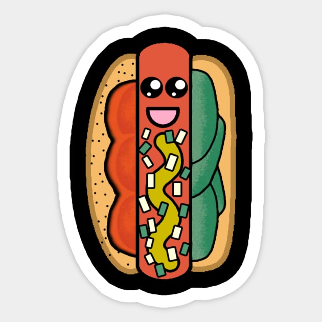 Chicago Style Hot Dog Sticker by TeaShirts